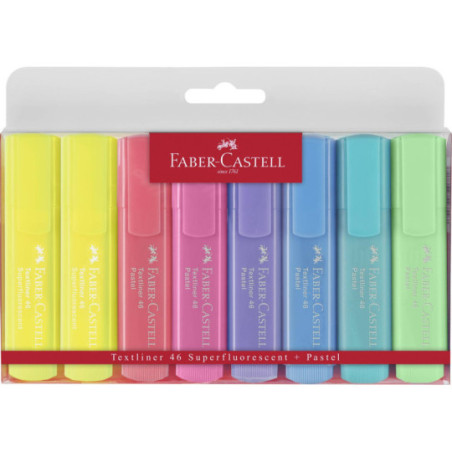 Zakreślacze pastelowe Faber Castell Textliner 8kol