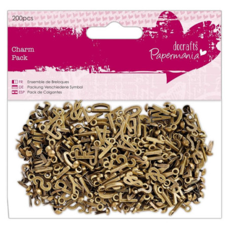 Charmsy - Papermania -alfabet (200szt) PMA-356012 Dalprint