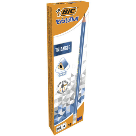 Ołówek trójkątny 12 szt. Bic z gumką 