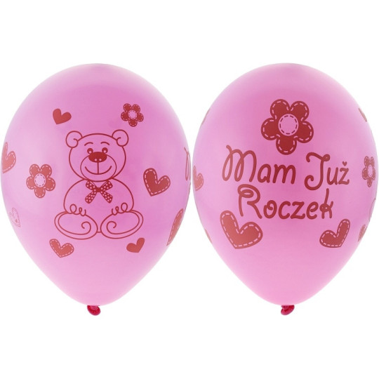 Balony Premium ,,Moje 1 urodziny" różowy (5szt) GB-MU1G GoDan