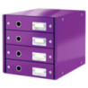 Pojemnik A4 z 4 szufladami Leitz Click&Store WOW fioletowy
