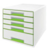 Pojemnik z 5 szufladami Leitz WOW Cube biało-zielony