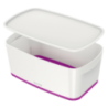 Pojemnik Leitz MyBOX mały z pokrywką biało-fioletowy