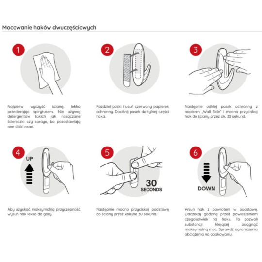 Hak Command Jumbo wielokrotnego użytku duży, 1 hak jumbo + 4 duże paski