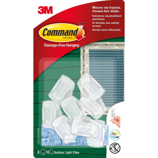 Klipsy do kabli lampek Command 3M Outdoor 8szt 