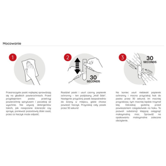 Zestaw pasków samoprzylepnych 4 duże paski + 4 średnie paski + 4 małe paski