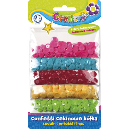 Confetti cekinowe kółka intensywne 1000szt. Astra