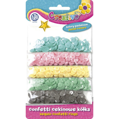 Confetti cekinowe kółka pastelowe 1000 szt. Astra