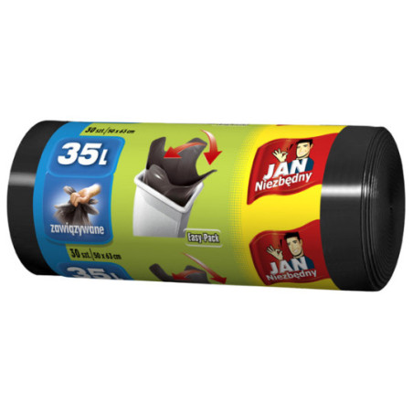 Worki na śmieci 35l 30szt. czarne Easy-pack Jan Niezbedny Worki na śmieci 35l 30szt. czarne Easy-pack Jan Niezbedny