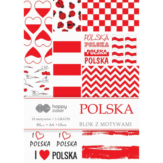 Blok z motywami Polska A4/10ark 80g Happy Color