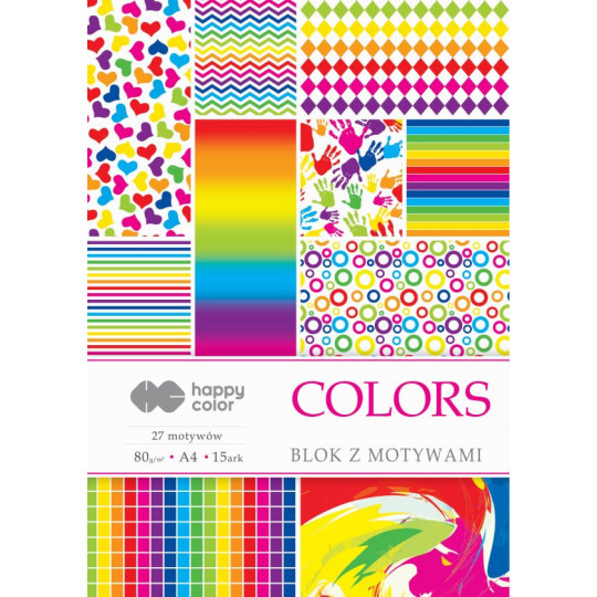 Blok z motywami Colors A4/15ark 80g Happy Color