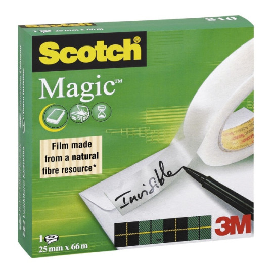 Taśma klejąca 3M Scotch Magic 25mm x66m rdzeń 7,5cm