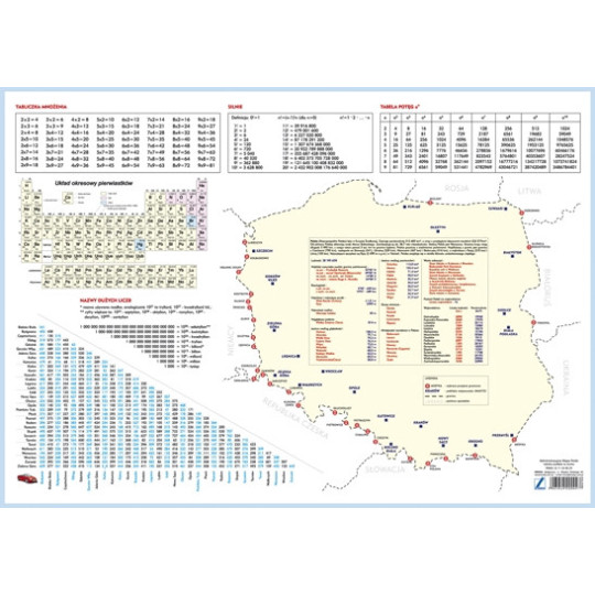 Mapa na biurko Polska Kreska