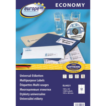 Etykiety uniwersalne Economy Europe100 105x48mm