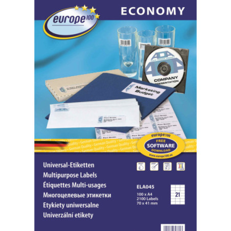 Etykiety uniwersalne Economy Europe100 70x41mm