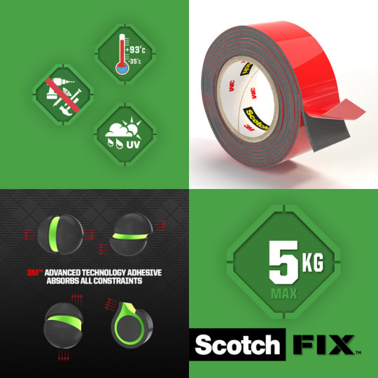 Zewnętrzna taśma montażowa Scotch-Fix™ 19 mm x 1,5 m