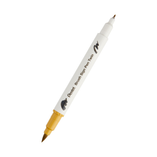 Pisak Brush dwustronna końcówka SESW30C-T123 Pentel Gold Ochre 