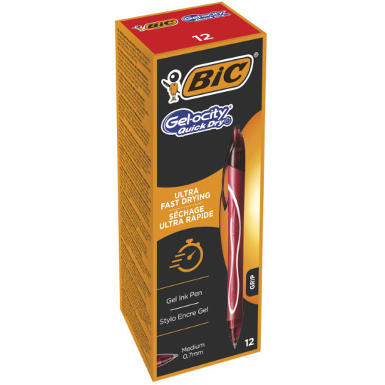 Długopis żelowy BIC Gel-ocity Quick Dry czerwony