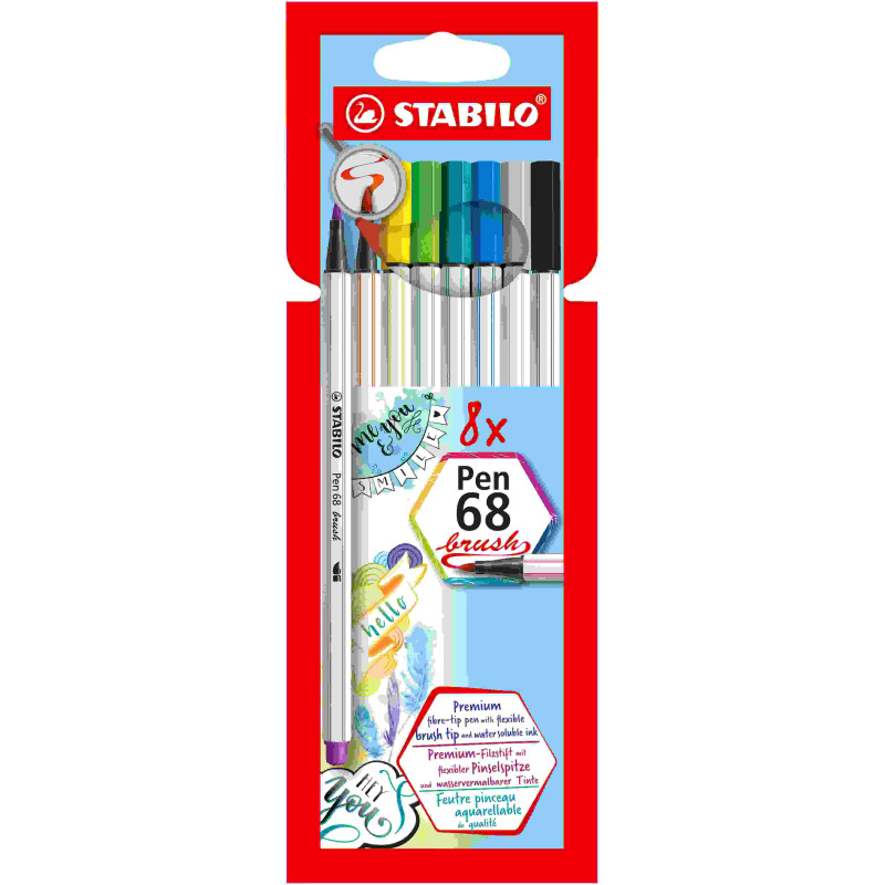 Pisaki Pen 68 Brush, Arty, 18-kolorów - Stabilo
