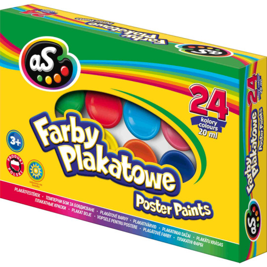 Farby plakatowe AS 24 kolory 20ml