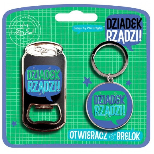 Zestaw otwieracz + brelok Dziadek rządzi Pan Dragon