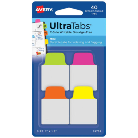 Zakładki indeksujące Ultra Tabs 25,4x38 neon 74759 Avery Zweckform