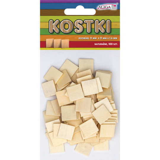 Kostki drewniane PK-0622 BZ 15x15x1,3mm (100szt) Aliga