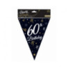 Girlanda papierowa Beauty&Charm z flagami 60 urodziny  28x270cm Godan
