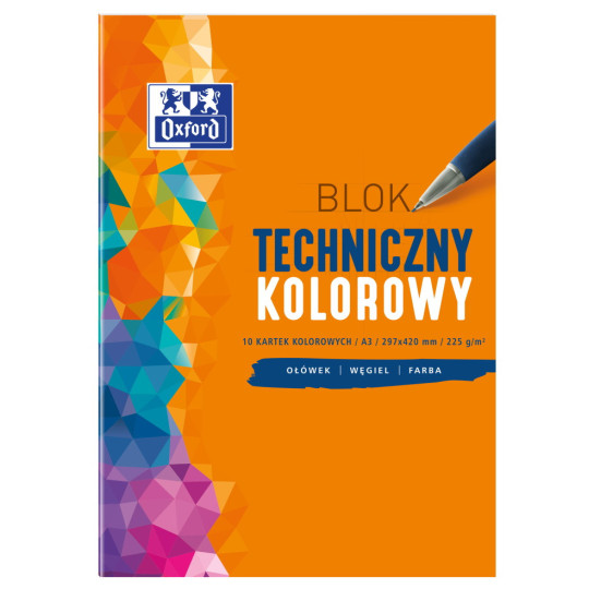 Blok techniczny A3/10k Oxford kolor 225g