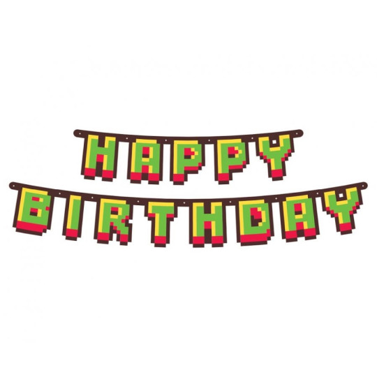 Girlanda papierowa Happy Birthday - Game On 160cm Godan