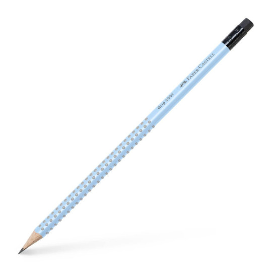 Ołówek Grip 2001 B z gumką Sky Blue Faber-Castell