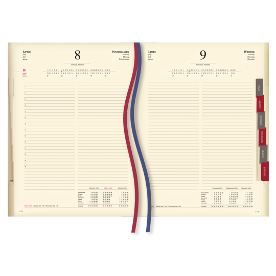 Kalendarz A4 dzienny Stacjonarny bordowy T-229V-B Michalczyk i Prokop