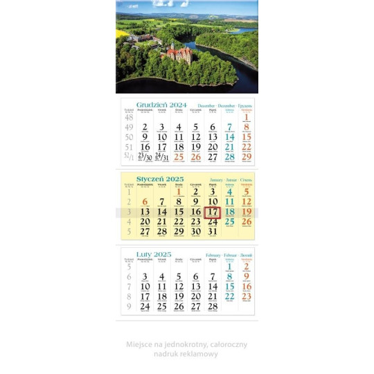 Kalendarz trójdzielny Zamek KT-7 Lucrum