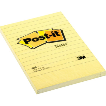 Karteczki samoprzylepne Post-it XXL żółte w linię 102x152mm 100k