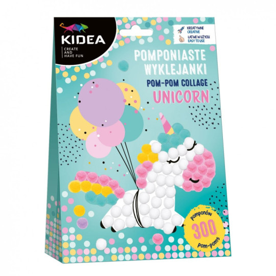 Pomponiaste wyklejanki Unicorn Kidea