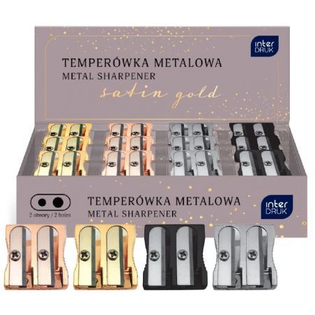 Temperówka podwójna metal Satin Gold Interdruk