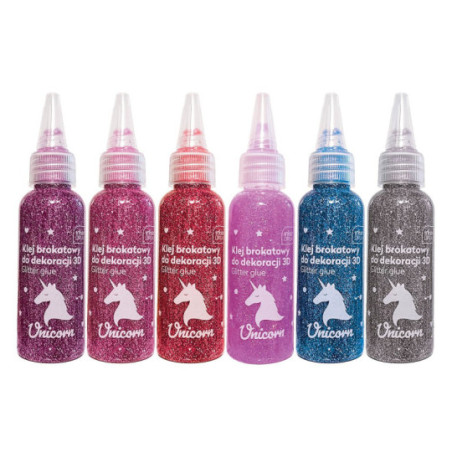 Klej brokatowy do dekoracji 3D 50ml Unicorn Interdruk