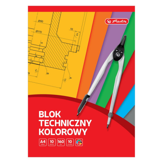 Blok techniczny A4/10k kolorowy Herlitz 