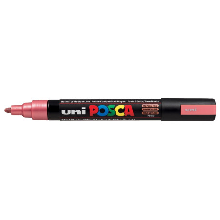 Marker z farbą plakatową Uni Posca, PC-5M 2,5mm metaliczny czerwony