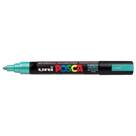 Marker z farbą plakatową Uni Posca, PC-5M 2,5mm metaliczny zielony