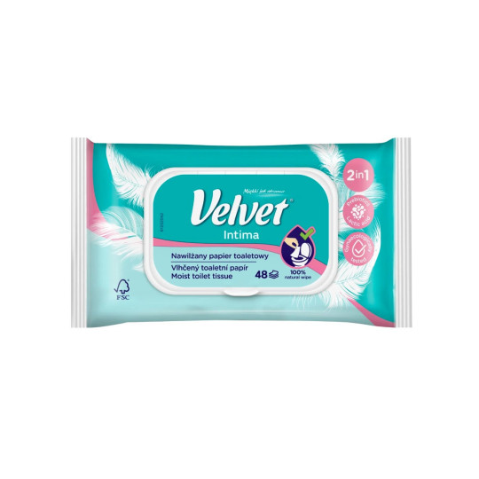 Papier toaletowy nawilżany Velvet Moist Intima 48 szt.