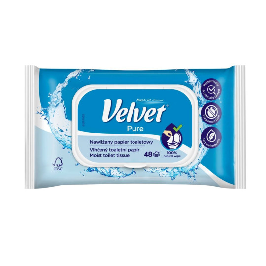 Papier toaletowy nawilżany Velvet Pure 48 szt