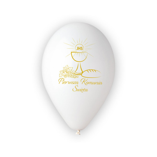 Balony Premium Hel Pierwsza Komunia Św.(kielich) 13"/ 5szt. GoDan