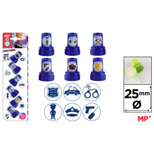 Stempelki dla dzieci Policja 6szt PM194-44 MP Stempelki dla dzieci Policja 6szt PM194-44 MP