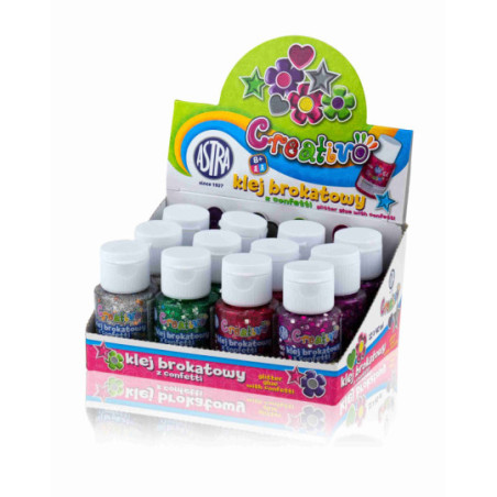 Klej brokatowy z confetti 40 ml Astra mix kolor 