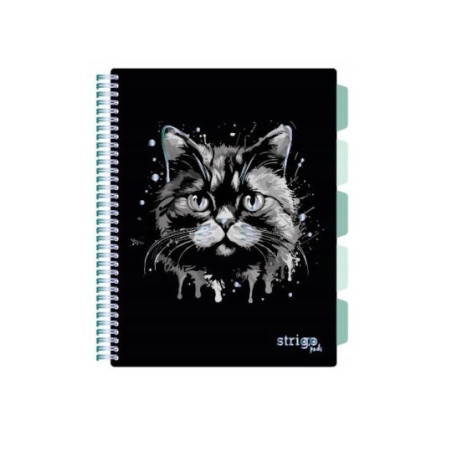 Kołozeszyt A4/100k. kr Project Book KOT czarny 80g Strigo PADS019 WPC