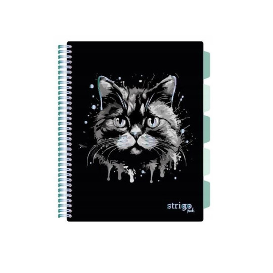 Kołozeszyt A4/100k. kr Project Book KOT czarny 80g Strigo PADS019 WPC