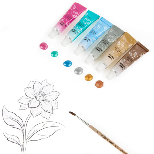 Farby akrylowe metaliczne 12ml 12kol Kidea FAAM12KA Derform