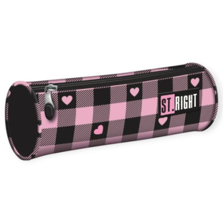 Piórnik tuba STRIGHT PU-01 Pink Checkered mkmp Majewski