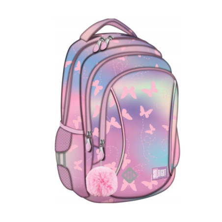 Plecak 3-komorowy Stright BP-26 PINK BUTTERFLIES Majewski